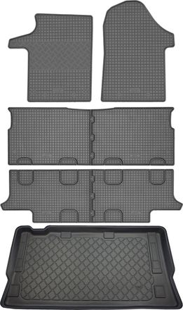 OEM Mercedes Vito W447 Van (5 Puertas) Desde 10.2014 Set - Alfombrillas De Goma Para Coche + Alfombrilla Para Maletero