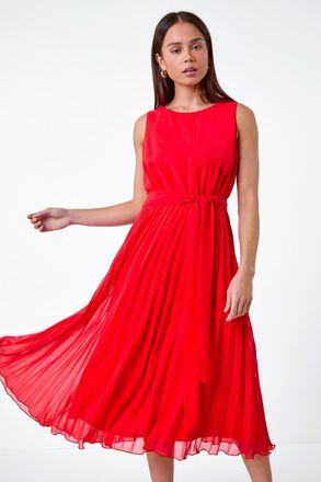 Roman Pleated Midi Dress