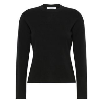 Max Mara Maglia Canottiera Top - Dames - Ronde hals truien - Zwart - XS - Leer - Truien & Vesten