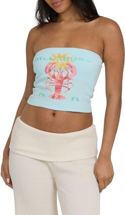 Billabong Cocoa Graphic Strapless Top in Clearwater at Nordstrom, Size X-Large