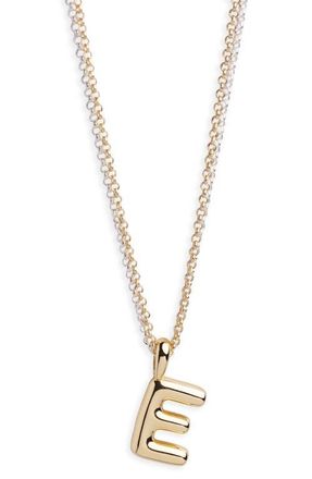 Argento Vivo Puffy A Initial Pendant Necklace in Two Tone at Nordstrom