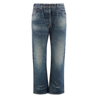 Prada Straight Fit Jeans, female, Blue, W25, Classic Washed Denim Jeans