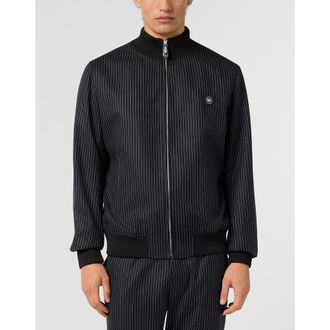 Philipp Plein Classic Tracksuit Jacket Stripes Stripes Men in Black at Nordstrom, Size 52