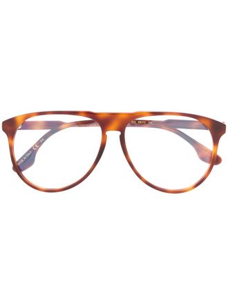 Victoria Beckham tortoiseshell-effect oversized sunglasses - unisex - Acetate - 58 - Brown