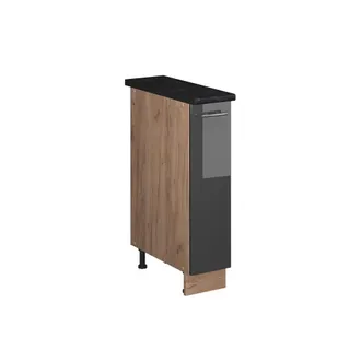 Vicco Mueble De Botica Fame-line, Antracita Alto Brillo/roble Dorado, 20 Cm, Et Antracita, Vicco