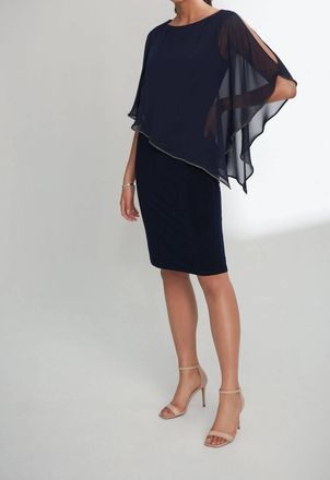 Joseph Ribkoff Layered Dress In Midnight Blue