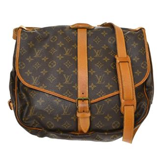 Louis Vuitton Saumur Monogram Canvas Brown Canvas Handbag (Pre-Owned)