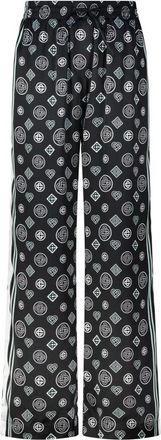 Casablanca Satin Monogram Relaxed-Fit Broek - Dames - Straight fit broeken - Zwart - L - Satijn - Broeken
