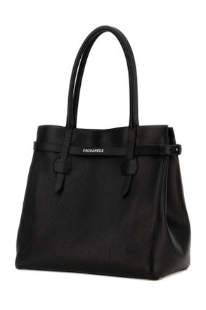 Dsquared2 Womens Black Leather Twin Shopping Bag Borse A Mano