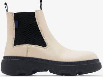 Burberry Leather Creeper Low Chelsea Boots, Brand Size 37 ( US Size 7 )