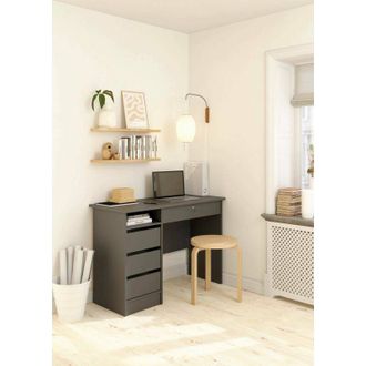 Dmora Dmora - Escritorio Franklin, Escritorio Multiusos, Mesa De Oficina Para Pc, El Plan De Trabajo, 109x49 H76 Cm, Gris