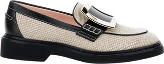 Roger Vivier Viv Rangers Fab Met Buc Loafer 25 - Dames - Loafers - Beige - 35 EU - Leer - Schoenen