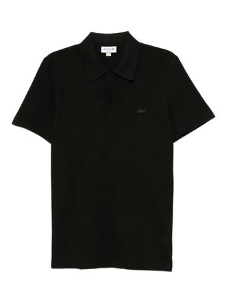 Lacoste logo-appliqué cotton polo shirt - Black