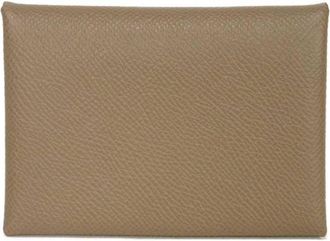 Herm&egrave;s Etoupe Gray Grayish Epsom Leather Coin Purse/Coin Case (Pre-Owned)