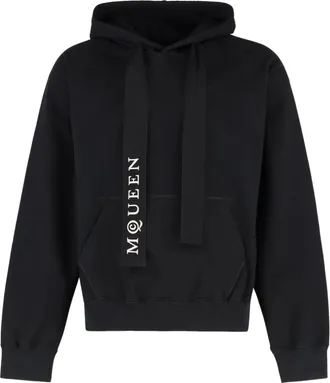 Alexander McQueen Hoodies & sweatvesten, Heren, Zwart, M, Katoen, Katoenen Hoodie