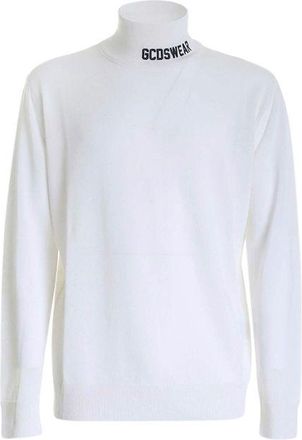 GCDS White Wool Blend Embroidered Jumper Size XS