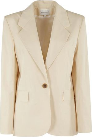 Maison Kitsun&eacute; Tailored Jacket - Dames - Blazers - Beige - XS - Katoen - Jassen