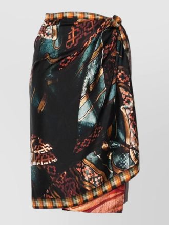 Dries Van Noten silk wrap midi skirt