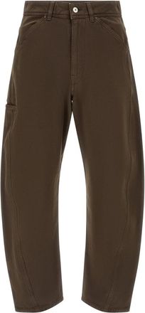 Christophe Lemaire Twisted Workwear Pants - Heren - Wijde Broeken - Bruin - XL - Katoen - Broeken
