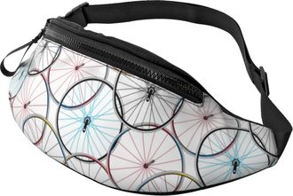 Generic Bike Wheel Pattern Waist Bag Waist Pack Unisex Bumbags For Men Hiking Marathon 14X35Cm