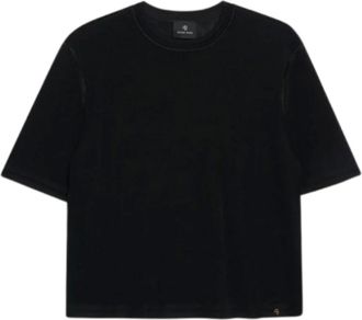 Anine Bing Camiseta de punto fino de manga corta - Tops - Mujer - Negro - S