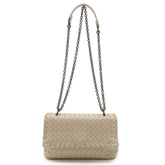 Bottega Veneta Intrecciato Beige Leather Shoulder Bag Tote Bag (Pre-Owned)