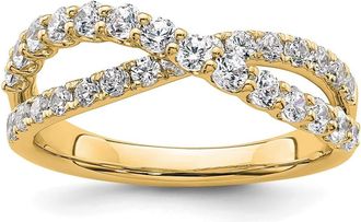 Diamond2Deal 14k Gold Lab Grown Diamond Wedding Band Ring 1Ct Clarity- VS Color- D-E