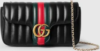 Gucci Jetset GG Marmont Small Shoulder Bag, Black, Leather