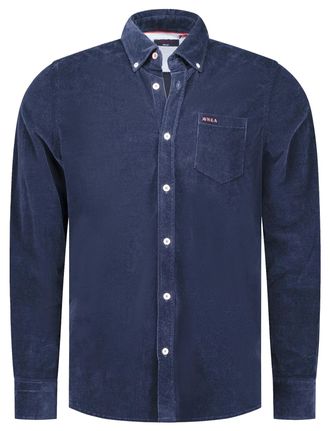 N-Z-A- NEW ZEALAND AUCKLAND casual overhemd New Zealand Victor donkerblauw corduroy