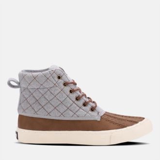 Lamofootwear Womens Alta Lace-Up Boot In Grey & Chestnut