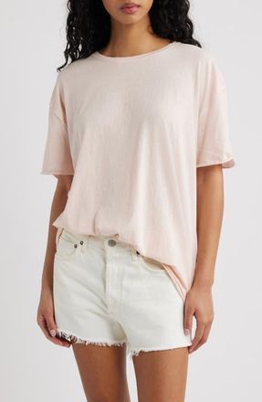 Free People Nina Crewneck Cotton T-Shirt in Cotton Candy Pink at Nordstrom, Size Small