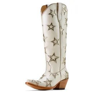 Ariat Womens Casanova Star X Toe Western Boots in Ivory Pearl, B Medium Width, Size 4.5, by Ariat