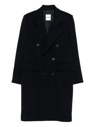 Sandro double-breasted coat - men - Virgin Wool/Polyester/Viscose - S - Blue