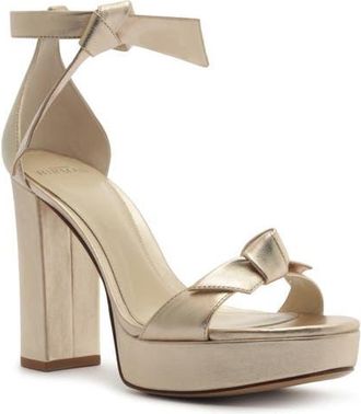 Alexandre Birman Mabeleh Ankle Strap Platform Sandal in Golden at Nordstrom, Size 8.5