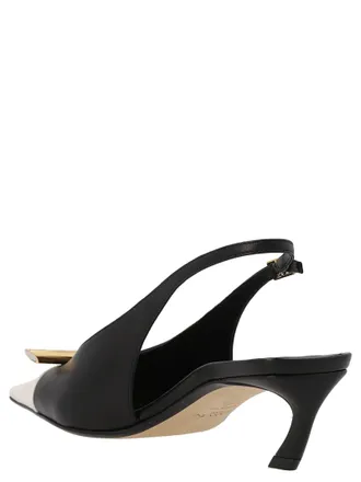 Lanvin Womens Bico Slingback Pump Multicolor Goat Leather