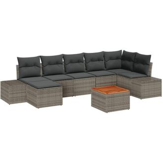 vidaXL Garden Sofa Set 8 pcs Grey vidaXL