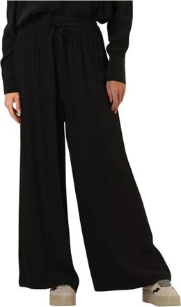 Notre-V Wijde Pijpen Broek - Dames - Wijde Broeken - Zwart - XS - Broeken