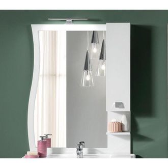 MODO Modo - Specchio bagno con pensile e lampada led onda 100 bianco lucido