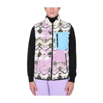 Msgm Fleece Sherpa Vest - male - MSGM - Waistcoats - Beige - L - Jackets