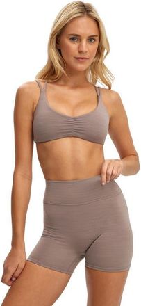 Cotton On Womens Active Ultra Soft Scrunch Front Strappy Crop in Mocha Marle at Nordstrom, Size Medium