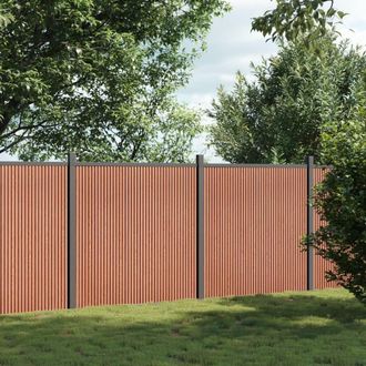 Berkfield Home Durable Fence Panel Brown 353x186 cm WPC