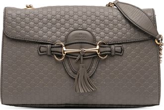 Gucci Pre-owned Womens Medium Microguccissima Emily Shoulder Bag - Grey Leather - One Size