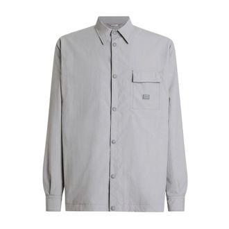 Dolce & Gabbana Casual Shirts, male, Gray, Size: L Technical Fabric Shirt Jacket