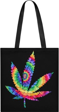 Generic Weed Tie Dye Tote Bag for Women Men Shoulder Bags Purses Pouch Handbags