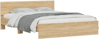 vidaXL Vidaxl - Estructura de cama cabecero y luces led roble Sonoma 160x200 cm