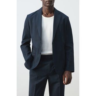 Mango Slim Fit Blazer in Navy at Nordstrom, Size 38