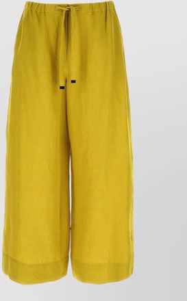 Max Mara linen cropped wide-leg shorts
