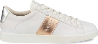 Ecco Womens Street Lite Sneaker In White/bronze/white Silver