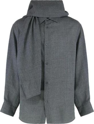 Darkpark Georgia Shirt - Heren - Casual Overhemden - Grijs - M - Wol - Overhemden
