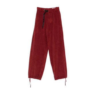 White Sand Bordeaux Corduroy Drawstring Trousers